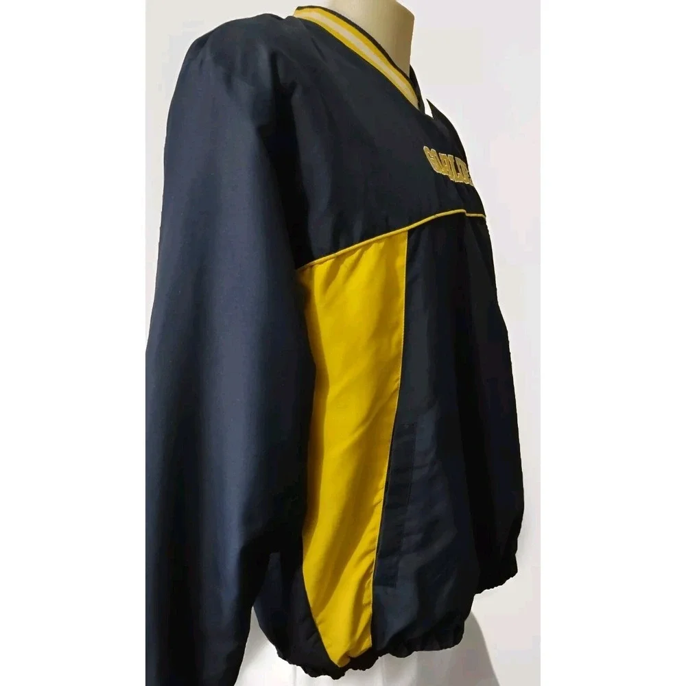 58 Sports Michigan Wolverines Windbreaker XL Mens Go Blue Pullover Navy Yellow M